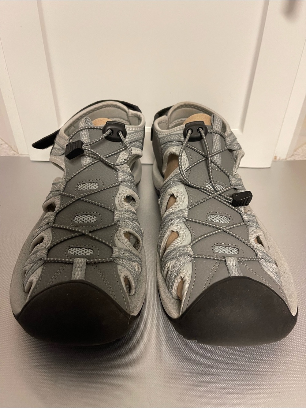 Dream Pairs Men’s Athletic Sandals Gray Outdoor Water Shoes w/Toggle Lace Sz 13